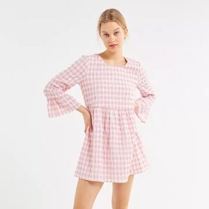 Urban Outfitters Seersucker Long Sleeve Mini Dress